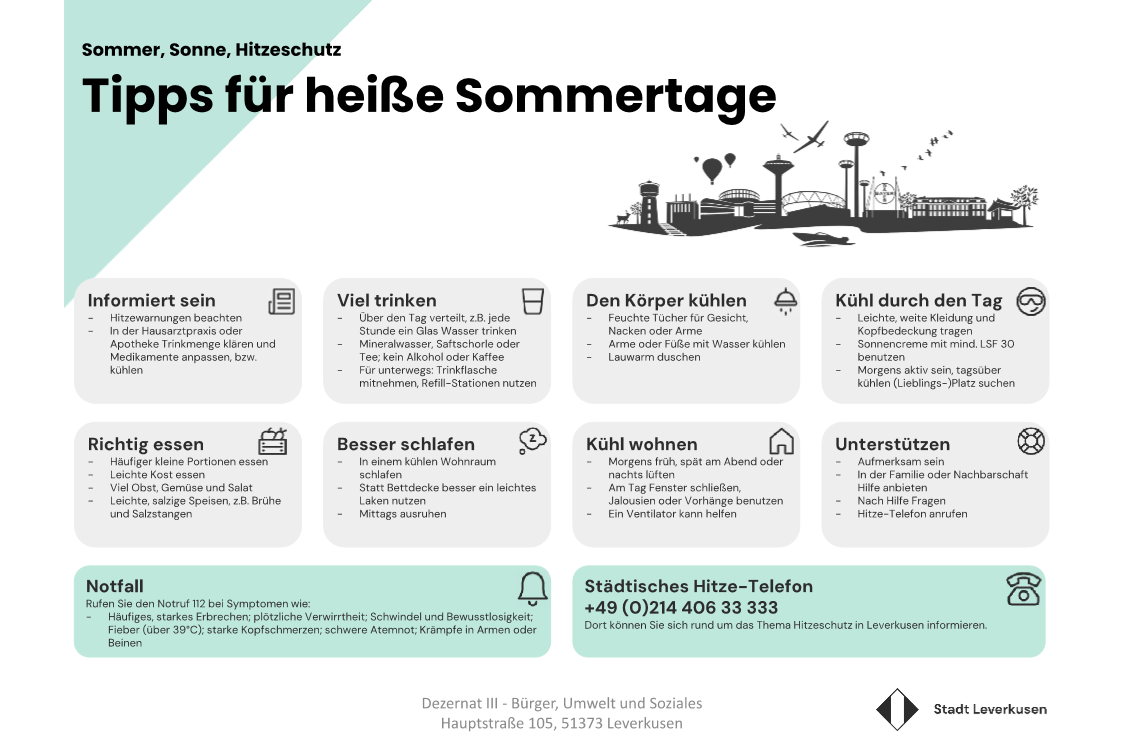 Hitzetipps der Stadt Leverkusen
