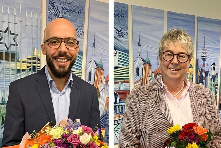 Bürgermeister Rifi (lks.) und Bürgermeisterin Bruchhausen-Scholich (re)