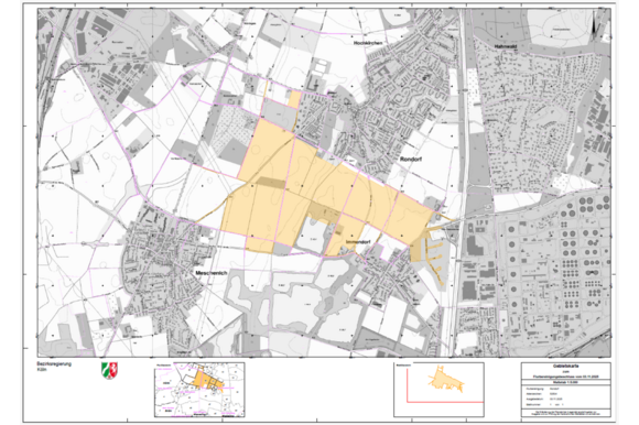 Gebietskarte zum Einleitungsbeschluss Köln