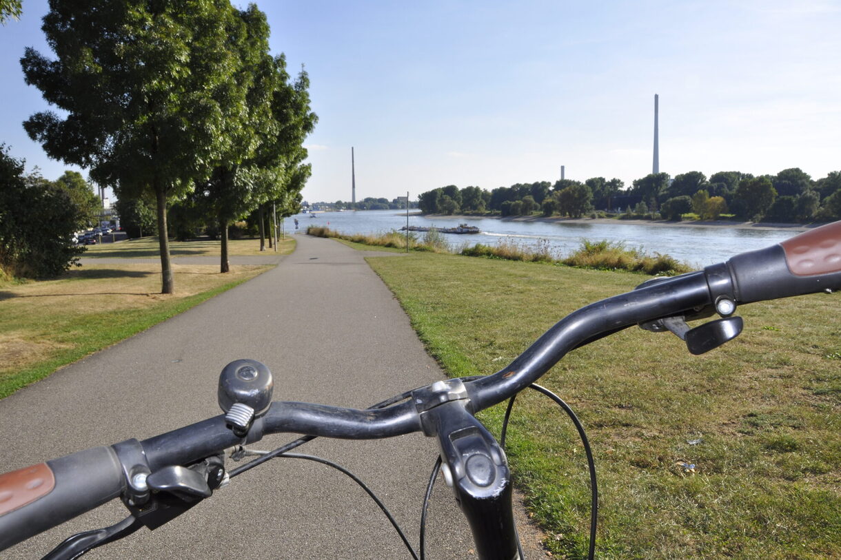 Fahrradweg entlang des Rheins
