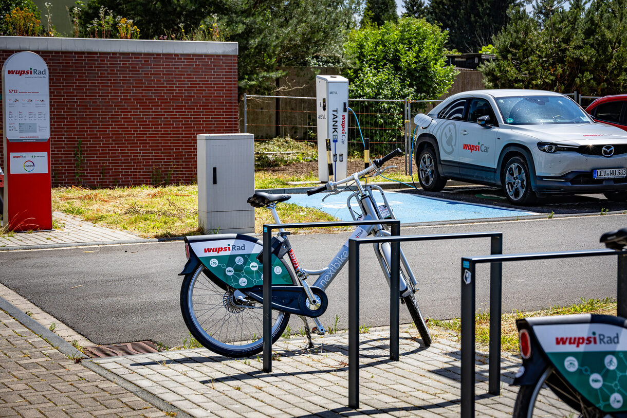 Die Mobilstation der Wupsi in der neuen bahnstadt opladen