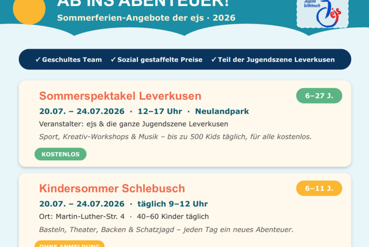 Sommerferienprogramm Evangelische Jugend Schlebusch