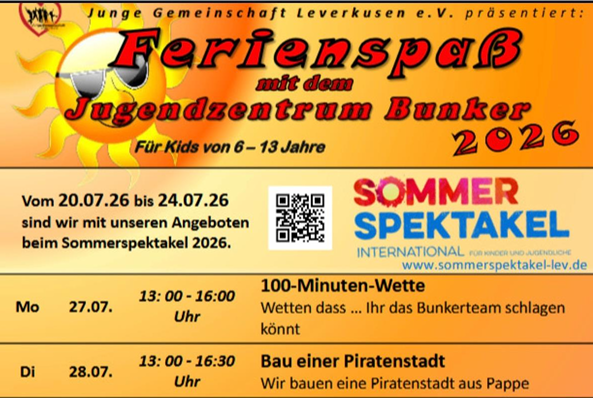 Sommerferienprogramm Jugendzentrum Bunker